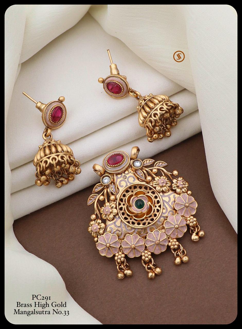 Pc 28 Fancy Brass High Gold Mangalsutra Pendal Butti Exporters in India
